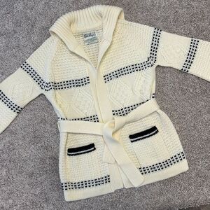 Vintage San‎ Angelo Aldo Verdi Cardigan Sweater Women Size Medium Acrylic Tie